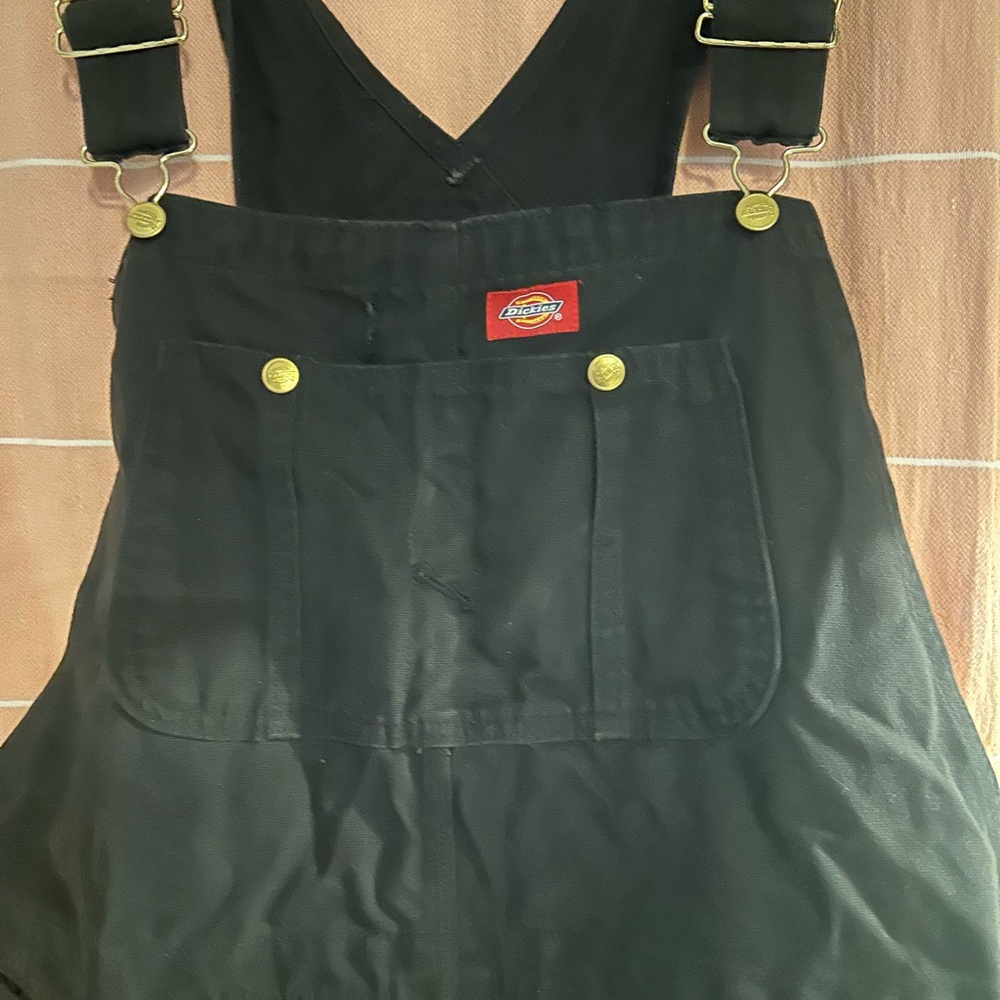 Dickies Black Overalls with Gold Buttons